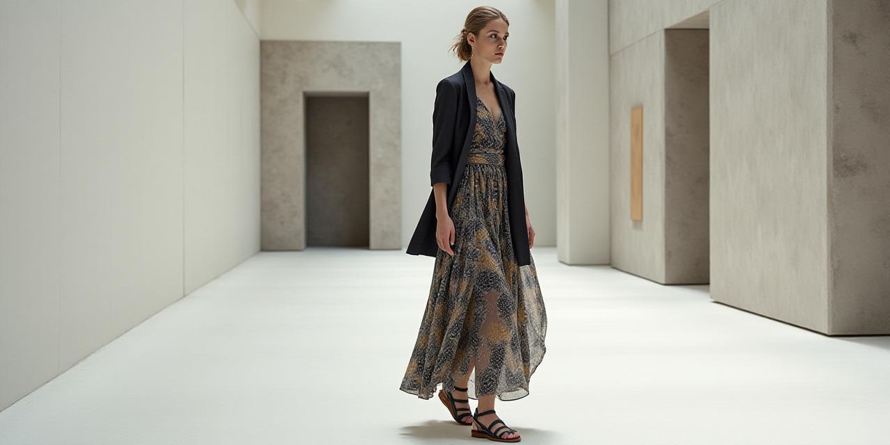 Blazer et Robe Fluide Abstraite